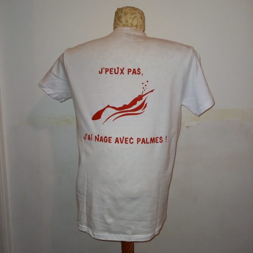 Tee shirt j'peux pas j'ai nage avec palmes