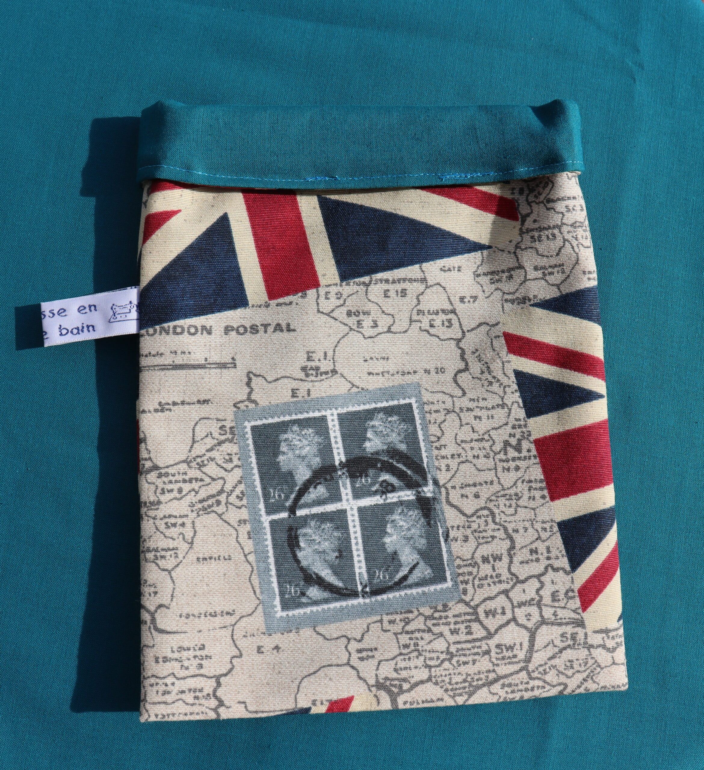 Pochette à livres Londres bleu pétrole