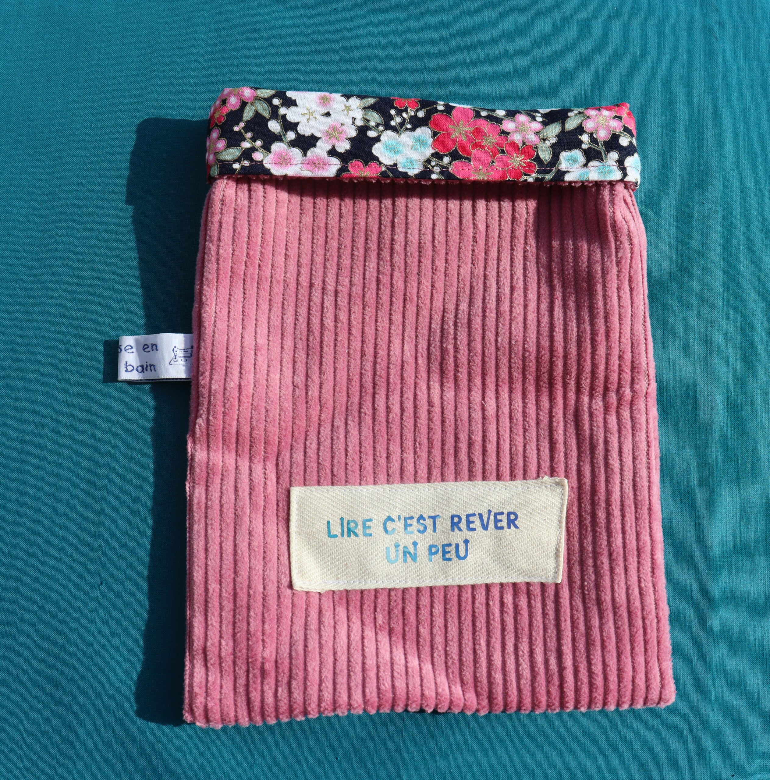 Pochette à livres velours côtelé Sakura